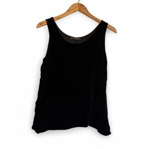 Cut Loose Black Velvet Silk Blend Tank sz Small